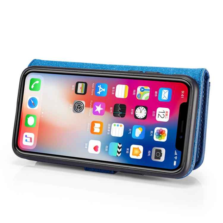 For iPhone XS Max DG.MING Crazy Horse Texture Flip Detachable Magnetic Leather Case with Holder & Card Slots & Wallet