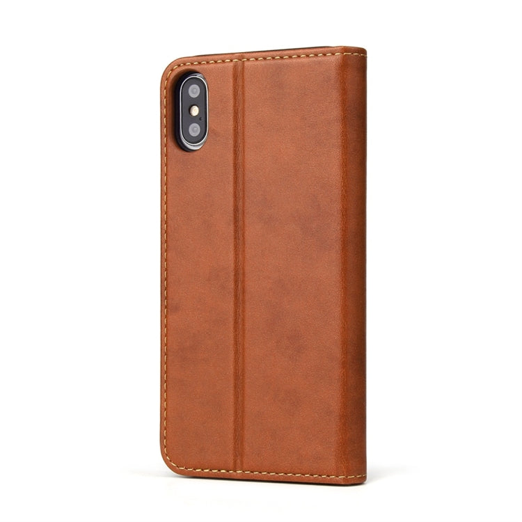 For iPhone XS Max Dermis Texture PU Horizontal Flip Leather Case with Holder & Card Slots & Wallet