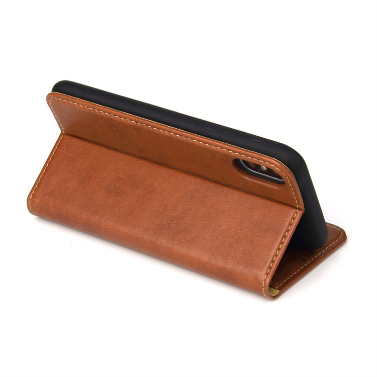 For iPhone XS Max Dermis Texture PU Horizontal Flip Leather Case with Holder & Card Slots & Wallet