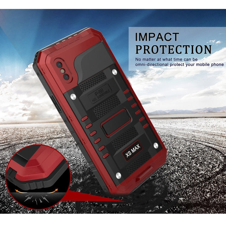 For iPhone XS Max Waterproof Dustproof Shockproof Zinc Alloy + Silicone Case, iPhone XS Max