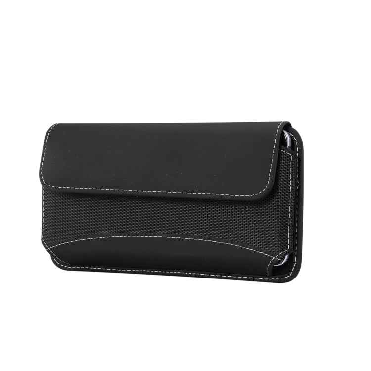 For iPhone XS Max Men Universal Oxford Cloth Portable Mobile Phone Waist Pack Leather Case / Huawei Mate 20 / 6.3 Inch or Below Smartphones