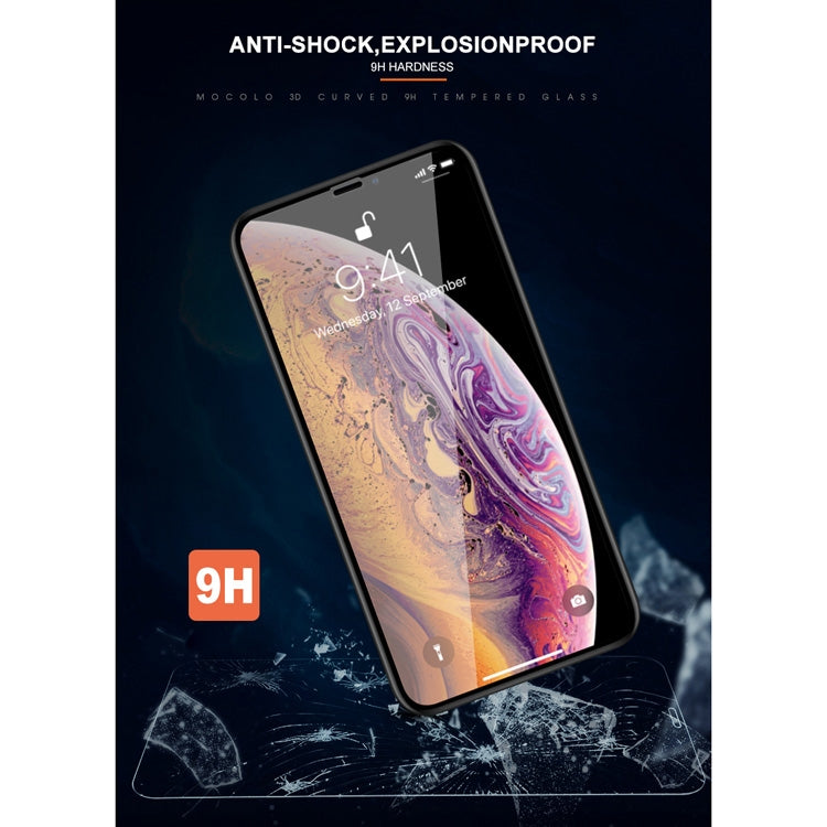 For iPhone 11 Pro Max / XS Max mocolo 0.33mm 9H 3D Round Edge Tempered Glass Film, iPhone XS Max