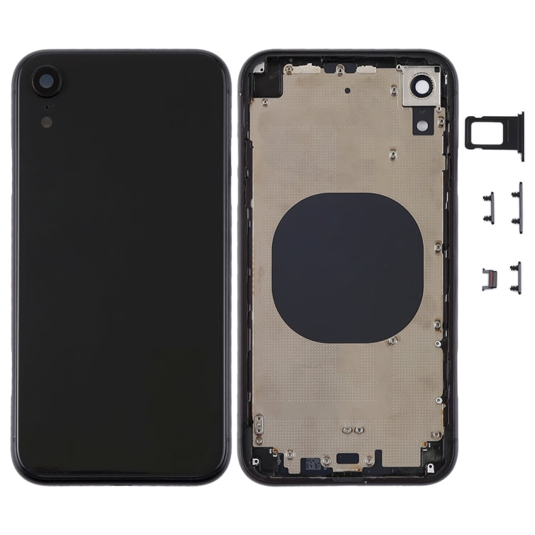 Coque arrière avec objectif d'appareil photo, plateau pour carte SIM et touches latérales pour iPhone XR (avec touches latérales)