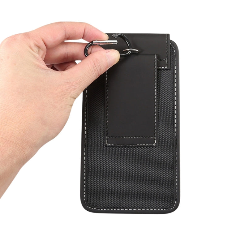 5. 5 inch Phones Universal Hanging Waist Oxford Cloth Case Bag with Carabiner, 5. 5 inch