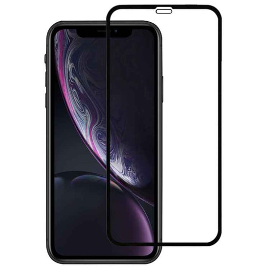 For iPhone 11 / XR 9H 2.5D Ultrathin Silk-screen Carbon Fiber Full Screen Protector Film