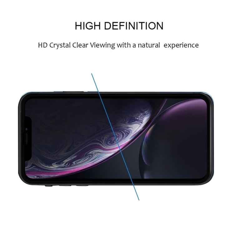 For iPhone 11 / XR 9H 2.5D Ultrathin Silk-screen Carbon Fiber Full Screen Protector Film