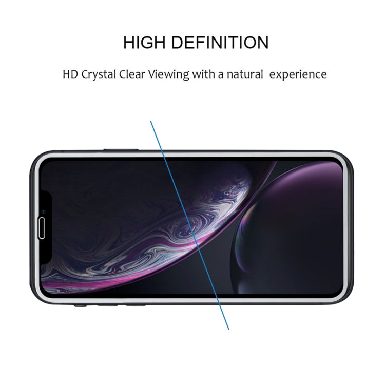 For iPhone 11 / XR 9H 2.5D Ultrathin Silk-screen Carbon Fiber Full Screen Protector Film, For XR
