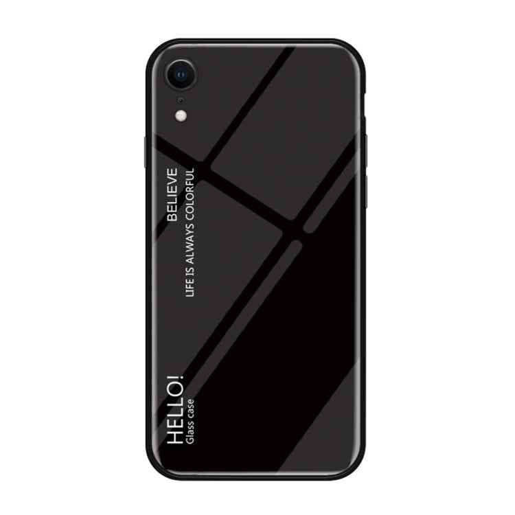 For iPhone XR Gradient Color Glass Case