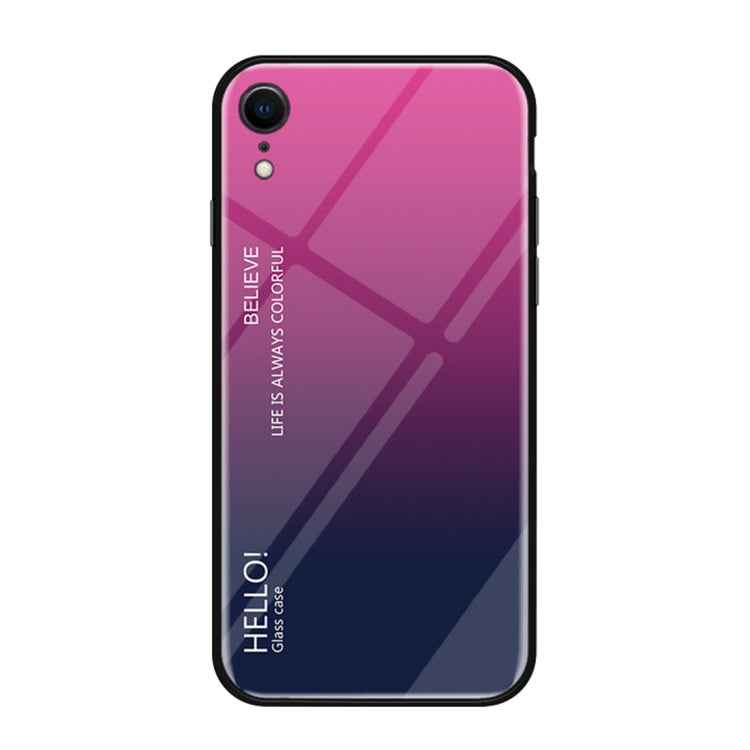 For iPhone XR Gradient Color Glass Case