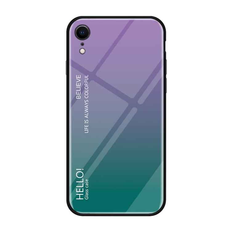 For iPhone XR Gradient Color Glass Case