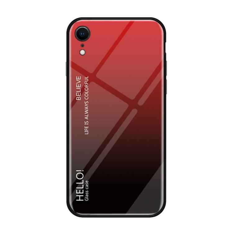 For iPhone XR Gradient Color Glass Case