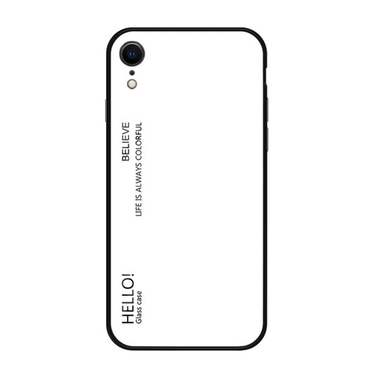 For iPhone XR Gradient Color Glass Case