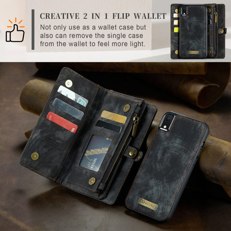 For iPhone XR CaseMe Detachable Multifunctional Horizontal Flip Leather Case with Card Slot & Holder & Zipper Wallet & Photo Frame
