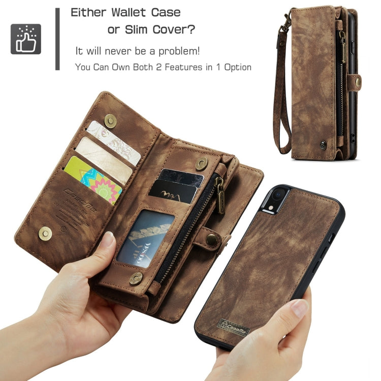 For iPhone XR CaseMe Detachable Multifunctional Horizontal Flip Leather Case with Card Slot & Holder & Zipper Wallet & Photo Frame