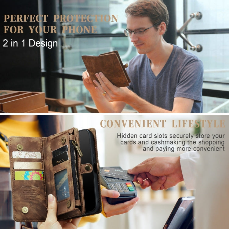 For iPhone XR CaseMe Detachable Multifunctional Horizontal Flip Leather Case with Card Slot & Holder & Zipper Wallet & Photo Frame