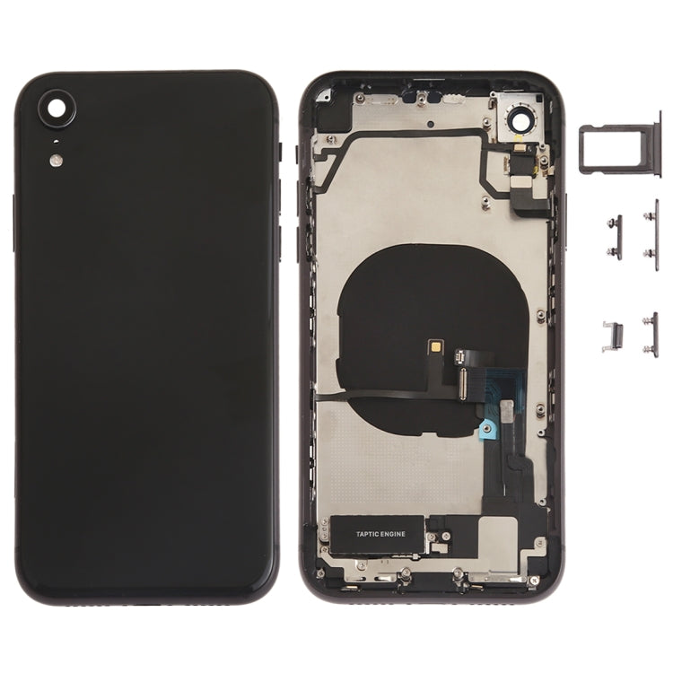 Battery Back Cover Assembly (with Side Keys & Speaker Ringer Buzzer & Motor & Camera Lens & Card Tray & Power Button + Volume Button + Charging Port + Signal Flex Cable & Wireless Charging Module) for iPhone XR, For iPhone XR (Full Assembly)�����������...