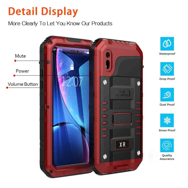 For iPhone XR Waterproof Dustproof Shockproof Zinc Alloy + Silicone Case, iPhone XR