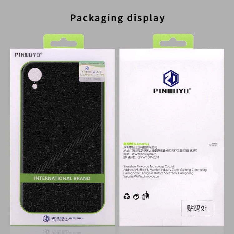 For iPhone XR PINWUYO Full Coverage Waterproof Shockproof PC+TPU+PU Case
