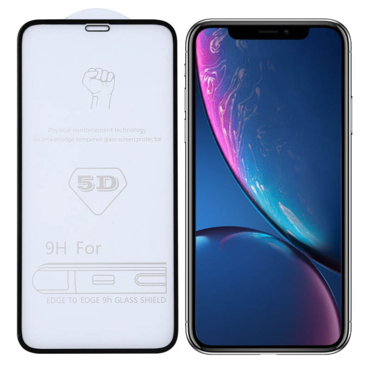 For iPhone XR 9H 5D Full Glue Full Screen Tempered Glass Film, For iPhone XR (1 PC)