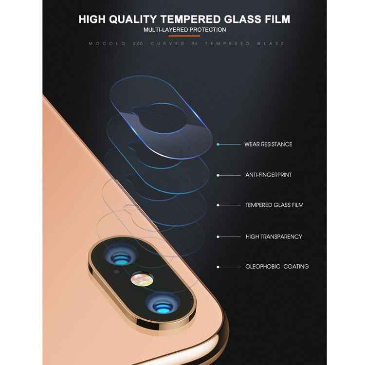 For iPhone XR mocolo 0.15mm 9H 2.5D Round Edge Rear Camera Lens Tempered Glass Film