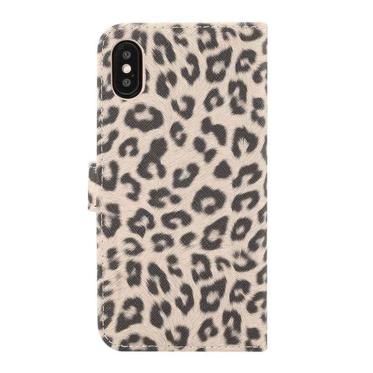 For iPhone XS Leopard Pattern Horizontal Flip Leather Case with Holder & Card Slots