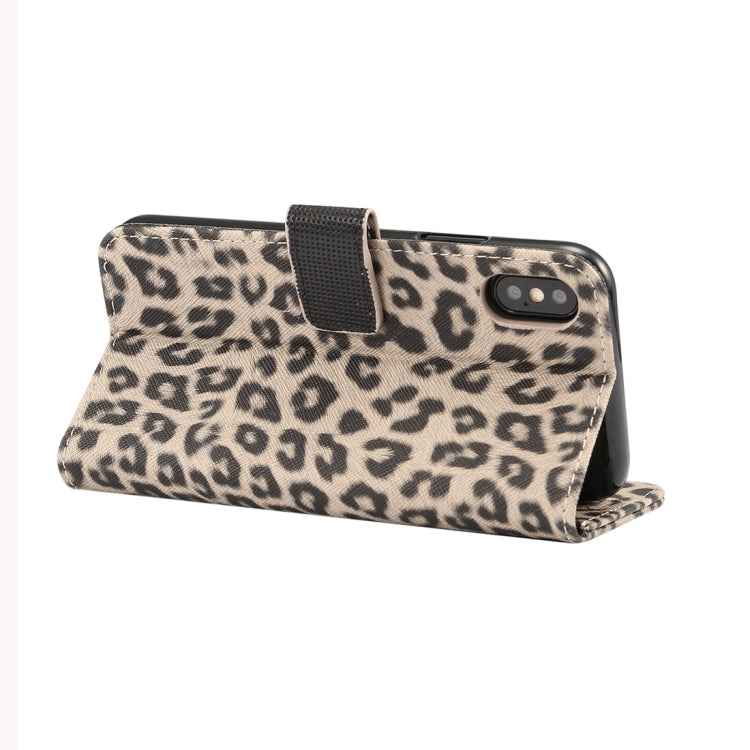 For iPhone XS Leopard Pattern Horizontal Flip Leather Case with Holder & Card Slots