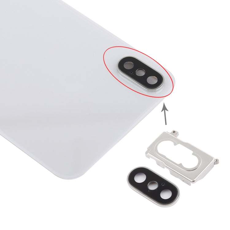 Battery Back Cover with Back Camera Bezel & Lens & Adhesive  for iPhone XS, For iPhone XS (Camera Lens+Adhesive), For iPhone XS with Camera Lens