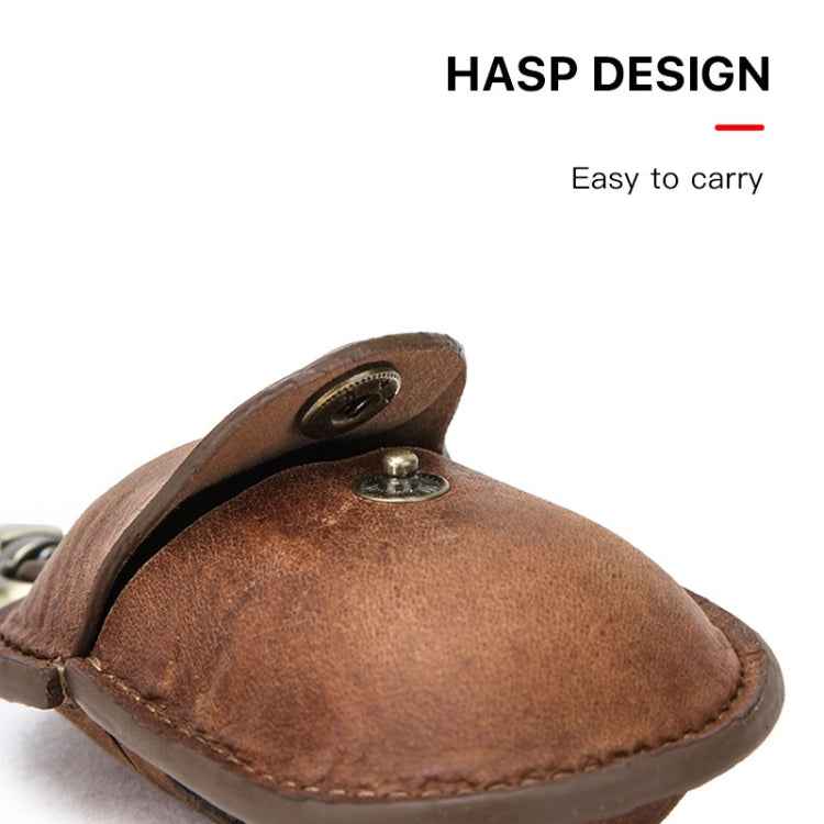 CF1109 For Galaxy Buds Crazy Horse Texture Clamshell Earphone Protective Leather Case with Hook