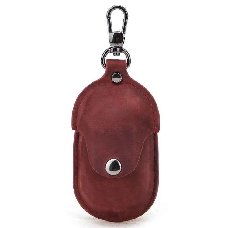 CF1109 For Galaxy Buds Crazy Horse Texture Clamshell Earphone Protective Leather Case with Hook