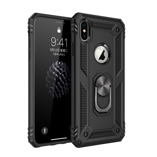 For iPhone X / XS Sergeant Armor Shockproof TPU + PC Protective Case with 360 Degree Rotation Holder