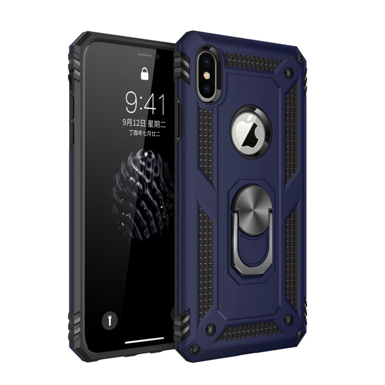 For iPhone X / XS Sergeant Armor Shockproof TPU + PC Protective Case with 360 Degree Rotation Holder