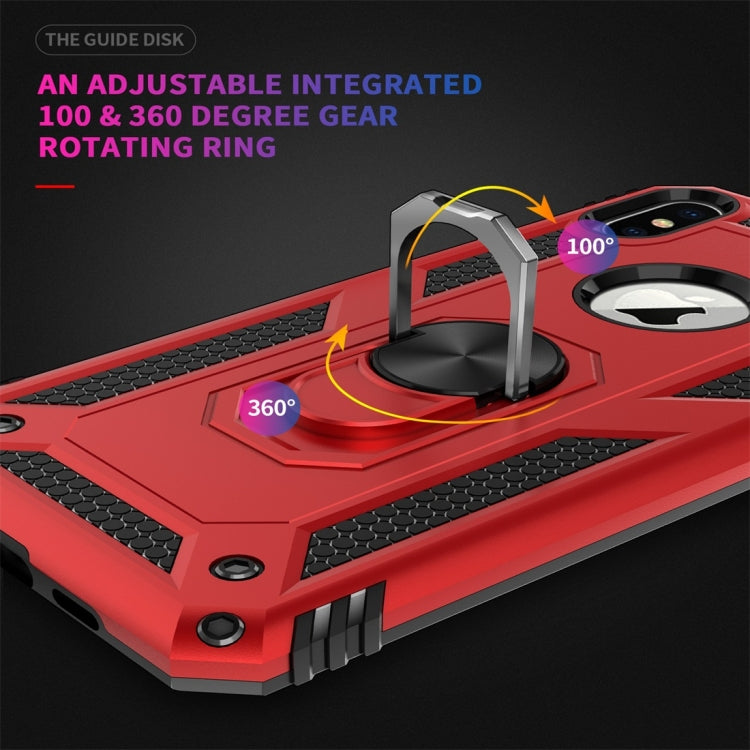 For iPhone X / XS Sergeant Armor Shockproof TPU + PC Protective Case with 360 Degree Rotation Holder