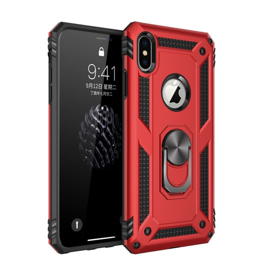 For iPhone X / XS Sergeant Armor Shockproof TPU + PC Protective Case with 360 Degree Rotation Holder