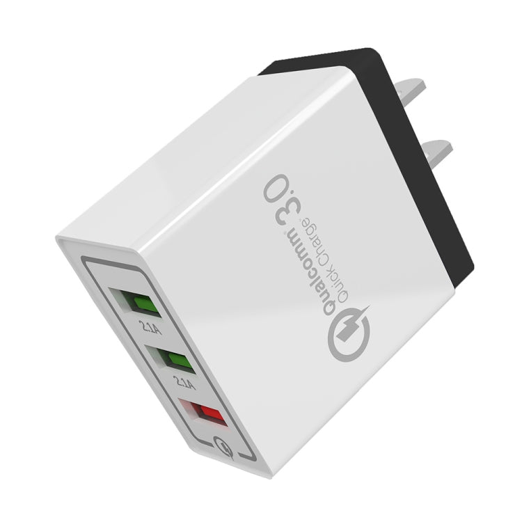 AR-QC-03 2.1A 3 USB Ports Quick Charger Travel Charger, US Plug