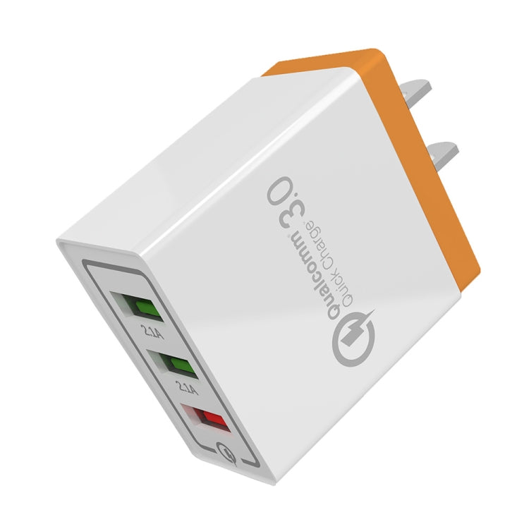 AR-QC-03 2.1A 3 USB Ports Quick Charger Travel Charger, US Plug, AR-QC-03 US, AR-QC-03 US Plug Blue