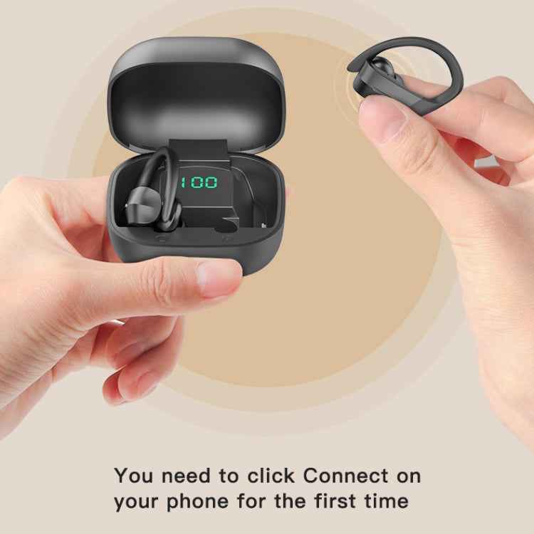 258 Wireless Ear-mounted Bluetooth Earphone with Charging Box & Digital Display, Support Touch & HD Call & Voice Assistant & NFC