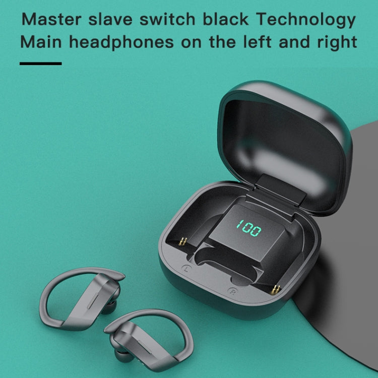 258 Wireless Ear-mounted Bluetooth Earphone with Charging Box & Digital Display, Support Touch & HD Call & Voice Assistant & NFC, MD03 Black, 258 White