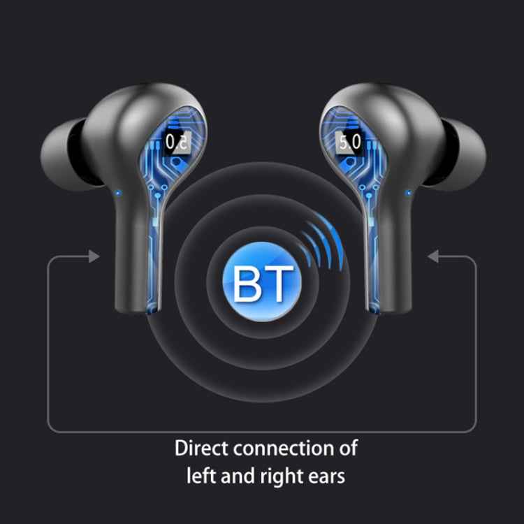 278 TWS External Noise Cancelling Touch Bluetooth Earphone with Charging Box, Support LED Power Digital Display & Breathing Lights & Call & Voice Assistant