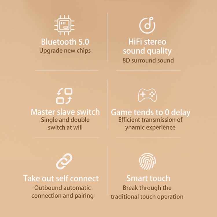 278 TWS External Noise Cancelling Touch Bluetooth Earphone with Charging Box, Support LED Power Digital Display & Breathing Lights & Call & Voice Assistant