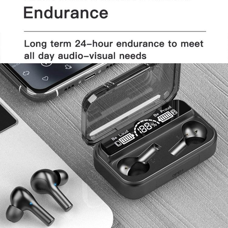 278 TWS External Noise Cancelling Touch Bluetooth Earphone with Charging Box, Support LED Power Digital Display & Breathing Lights & Call & Voice Assistant, 278 Black, 278 White