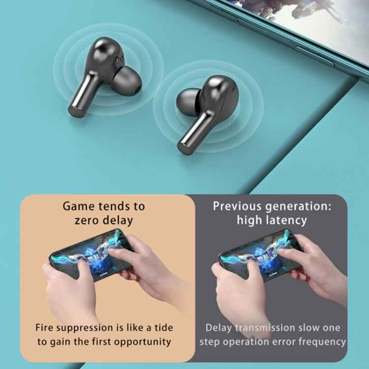278 TWS External Noise Cancelling Touch Bluetooth Earphone with Charging Box, Support LED Power Digital Display & Breathing Lights & Call & Voice Assistant