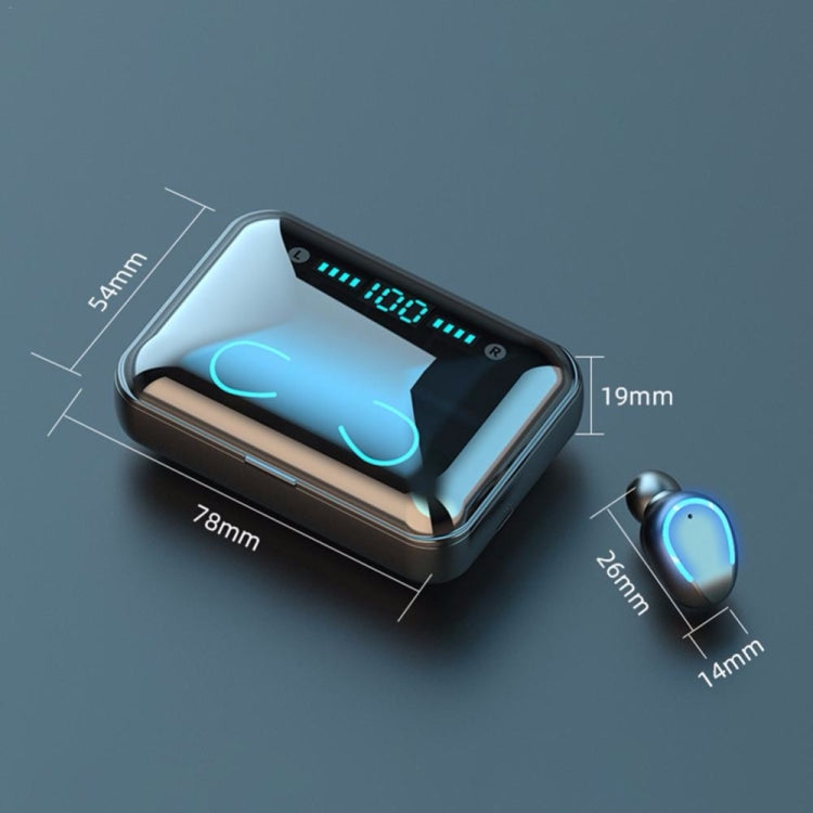 F9-5 Intelligent Noise Cancelling Touch Bluetooth Earphone with Charging Box, Supports Three-screen LED Power Display & HD Call & Power Bank & Siri