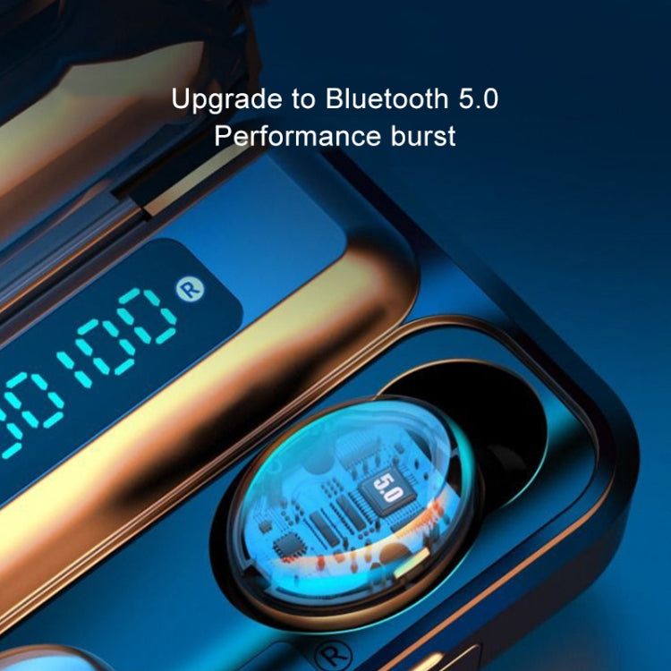 F9-5C Three-screen Digital Display Noise Reduction Bluetooth Earphone with Hand Strap, F9-5C Three Digital Display Black, F9-5C Three Digital Display White