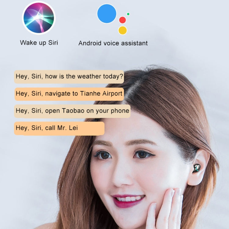 F9-5C Three-screen Digital Display Noise Reduction Bluetooth Earphone with Hand Strap, F9-5C Three Digital Display Black, F9-5C Three Digital Display White