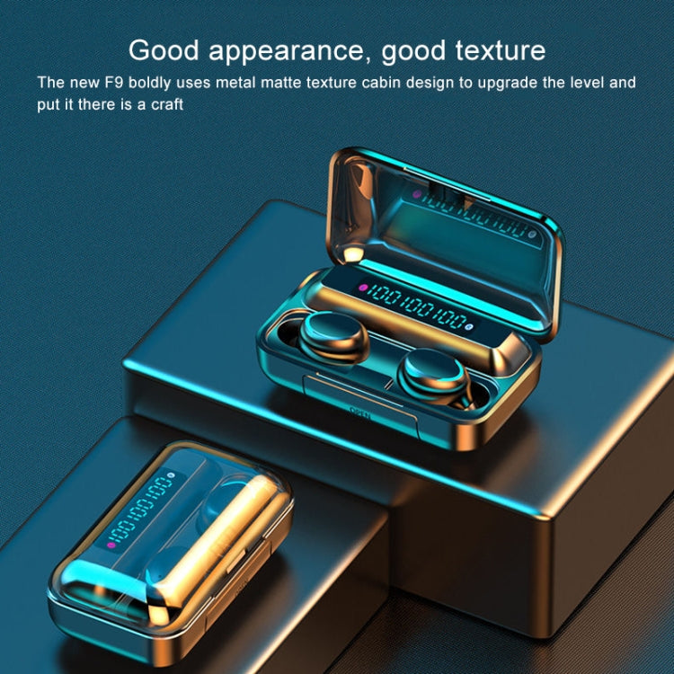 F9-5C Three-screen Digital Display Noise Reduction Bluetooth Earphone with Hand Strap, F9-5C Three Digital Display Black, F9-5C Three Digital Display White