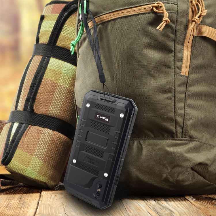 For iPhone X / XS Waterproof Dustproof Shockproof Zinc Alloy + Silicone Case