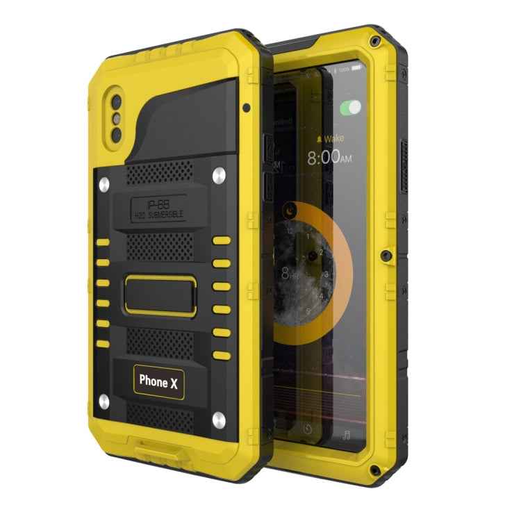 For iPhone X / XS Waterproof Dustproof Shockproof Zinc Alloy + Silicone Case