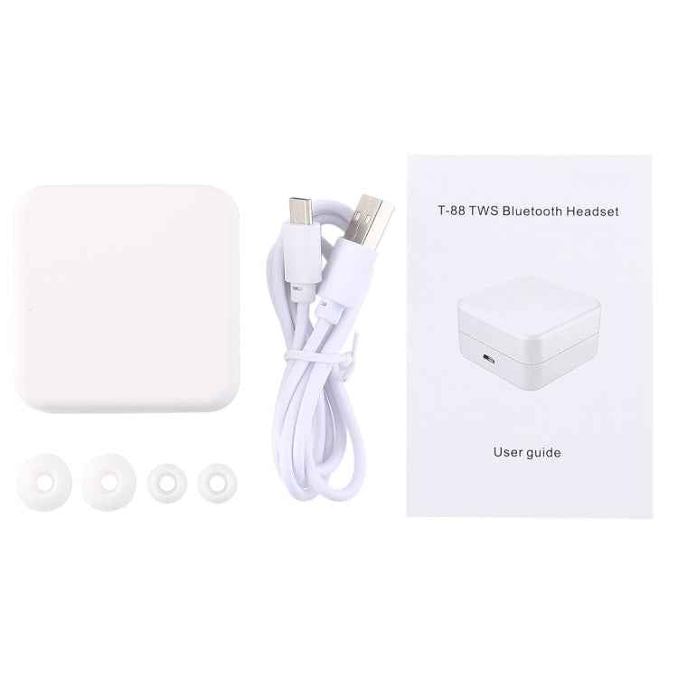 T-88 TWS Bluetooth V5.0 Wireless Stereo Earphones with Magnetic Charging Box