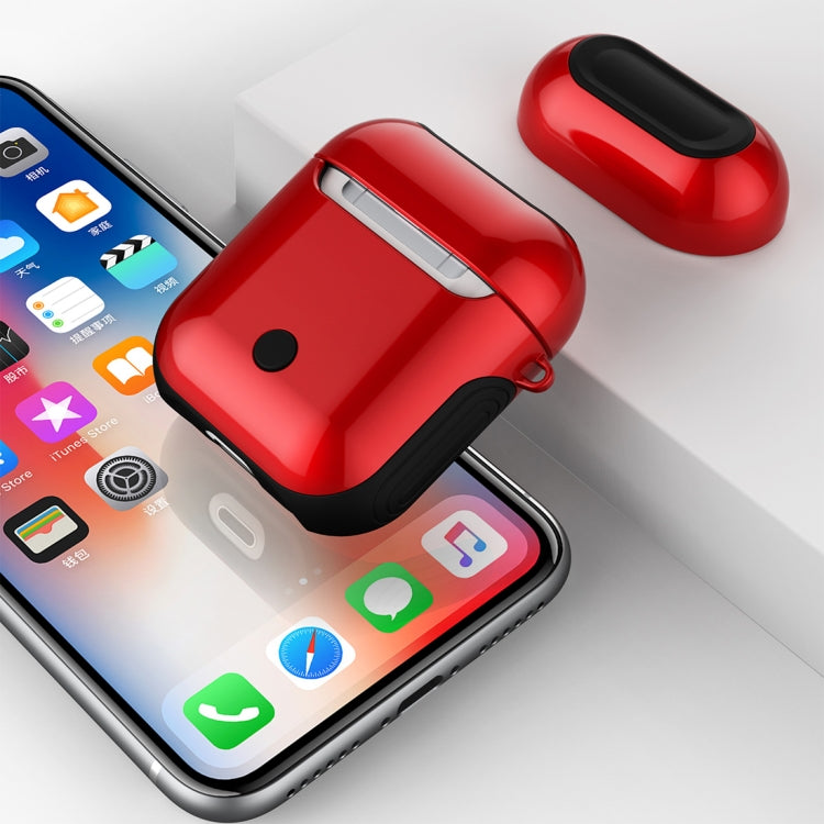 Varnished PC Bluetooth Earphones Case Anti-lost Storage Bag for Apple AirPods 1/2