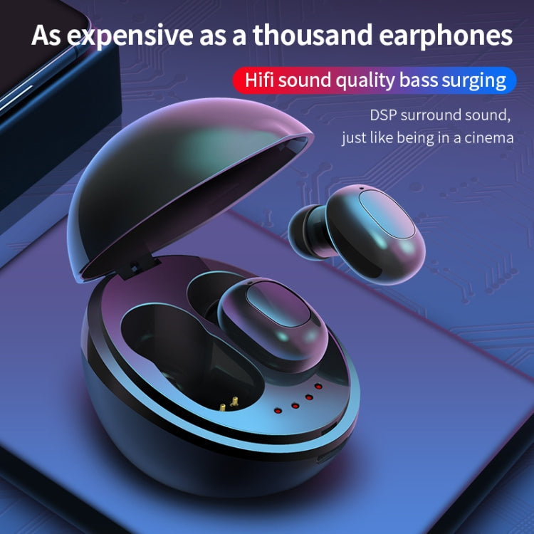 A10 TWS Space Capsule Shape Wireless Bluetooth Earphone with Magnetic Charging Box & Lanyard, Support HD Call & Automatic Pairing Bluetooth, White, White + Black, Black, Black White